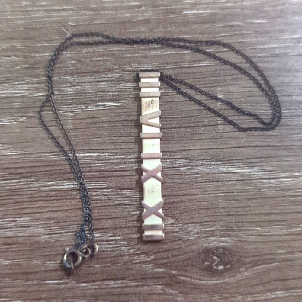 Sterling Silver Atlas Bar Pendant necklace